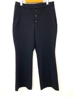 Banana Republic High Rise Kick Flare Ankle Pants Black Women’s 10 Button Fly